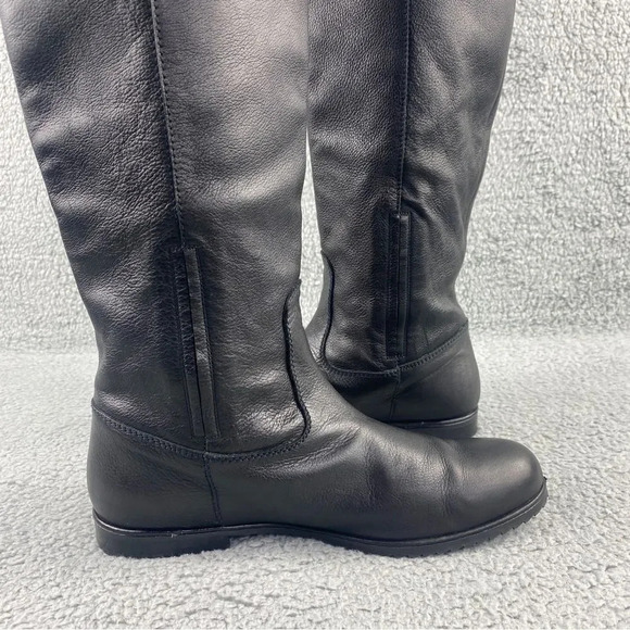 Stuart Weitzman Boots Knee High Leather V Cutout Riding Shoe Pull On Womens 6.5 - Picture 15 of 16